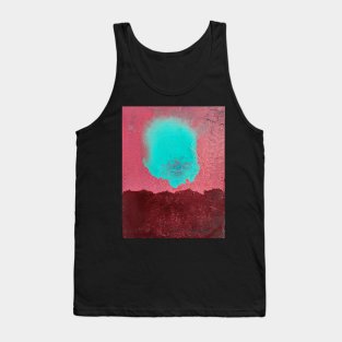 Red and Turquoise Abstract Painting Tank Top